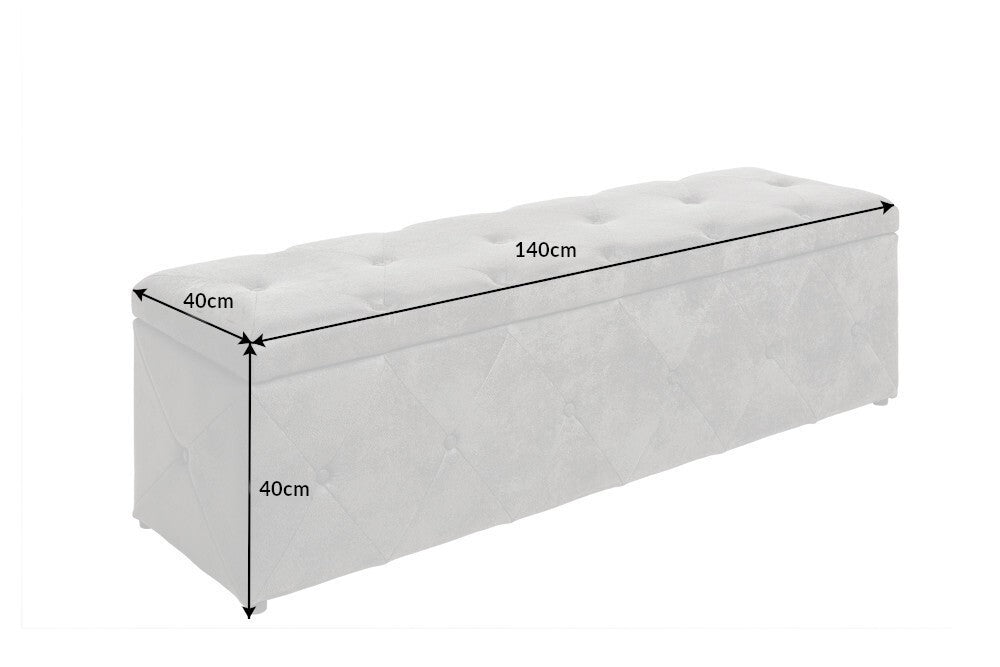 Bank Extravagancia 140 cm Mikrofaser antikgrau