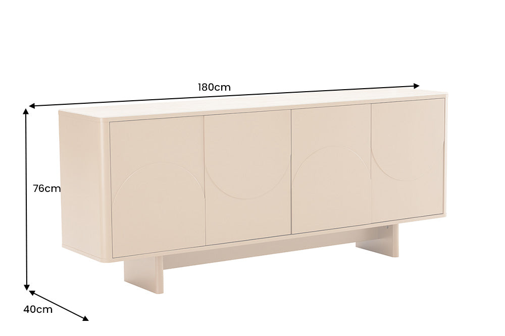 Sideboard Abstry 180cm 3D natur mit Keramikplatte aus Travertinmarmor - Bild 8