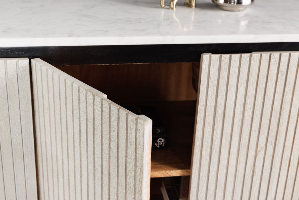 Sideboard Chicago 170cm Marmorplatte weiß Mangoholz grau
