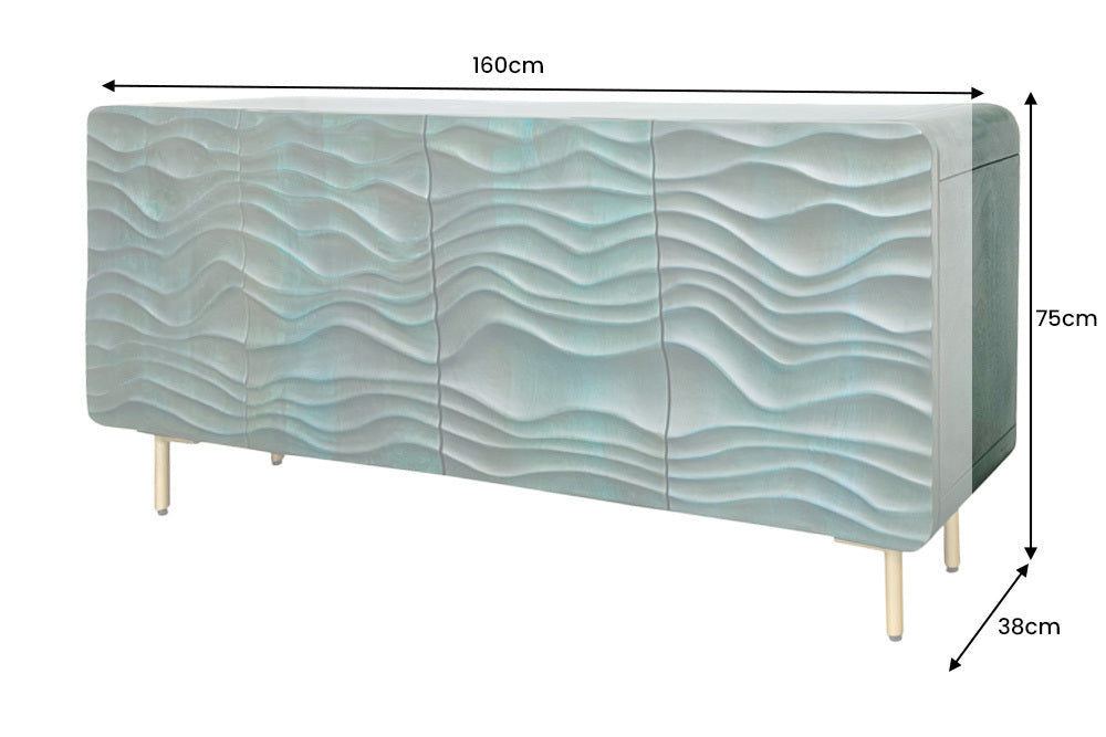 Sideboard Vagas 160cm türkis Mangoholz