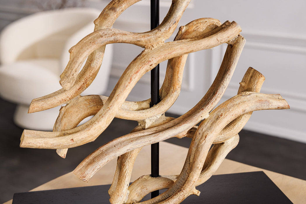 Tischleuchte Wicker 60cm Teakholz Lampenschirm