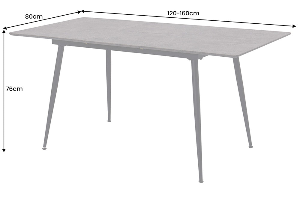 Esstisch Suite 120-160cm ausziehbar grau Rockoptik - Bild 9