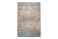 Teppich Contemporary Art 240x160cm Greige Blau Baumwolle