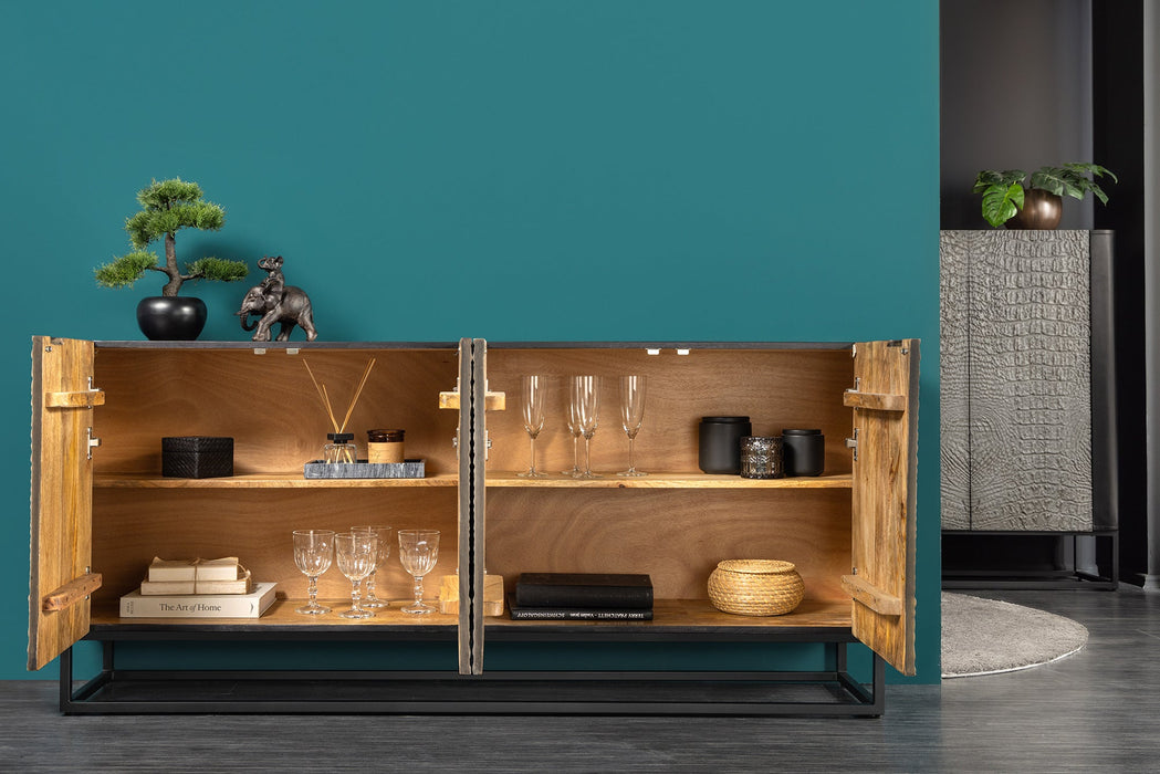 Sideboard Aligator 177cm grau schwarz