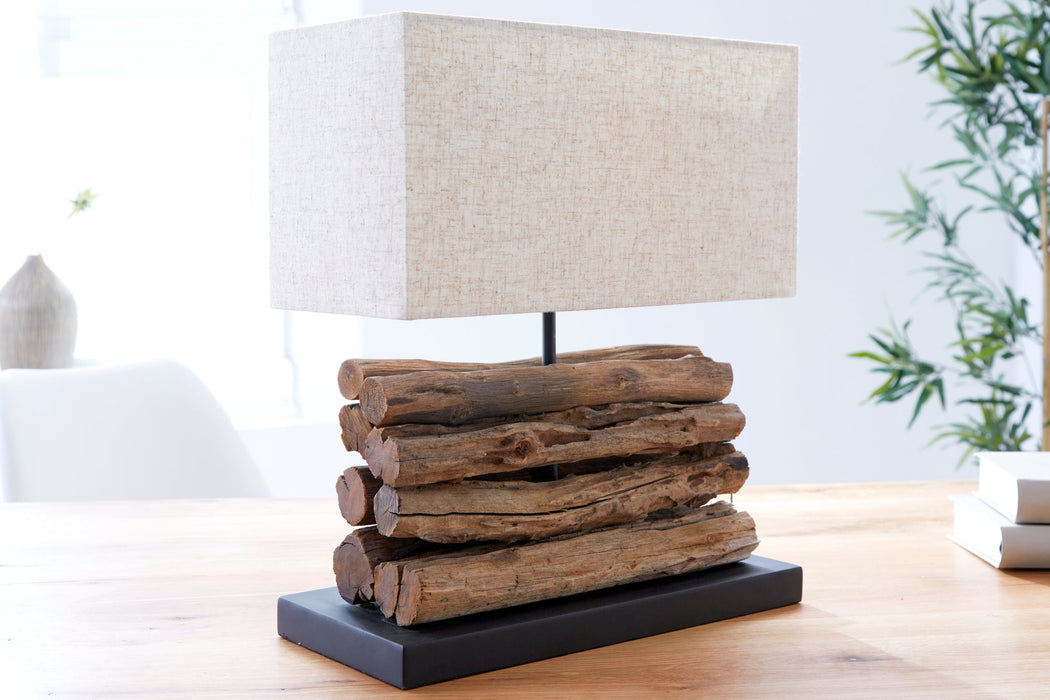 Tischleuchte Perifere Treibholz beige
