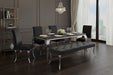 Bank Contemporary BAROCK 170cm Edelstahl Beine Silber Samt Schwarz - Bild 2