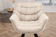 Drehstuhl THE Nordic Ease drehbar 180° champagnerbeige schwarz Beine - Bild 5