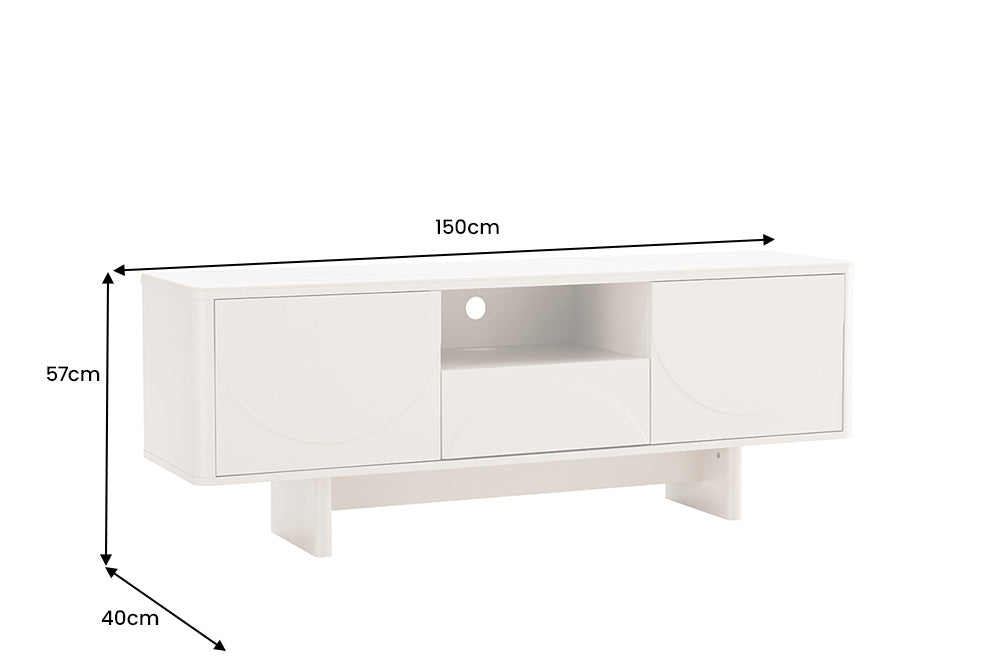 TV Board Abstry 150cm 3D mit weißer Marmor-Keramikplatte - Bild 10
