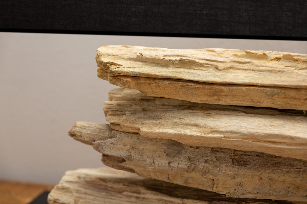Tischleuchte aus Treibholz Stacks schwarz