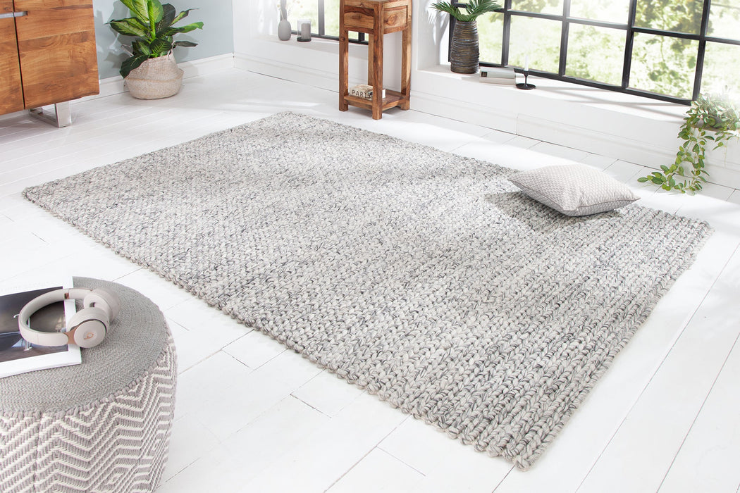Teppich Blüten 240x160cm grau