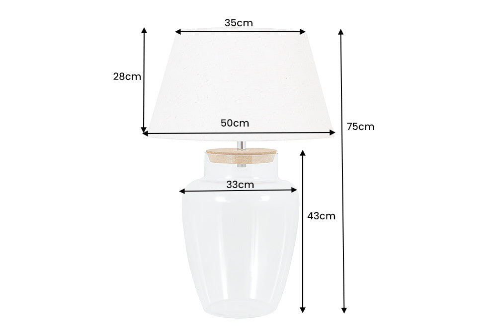 Tischleuchte Elegante 80cm Glas befüllbar