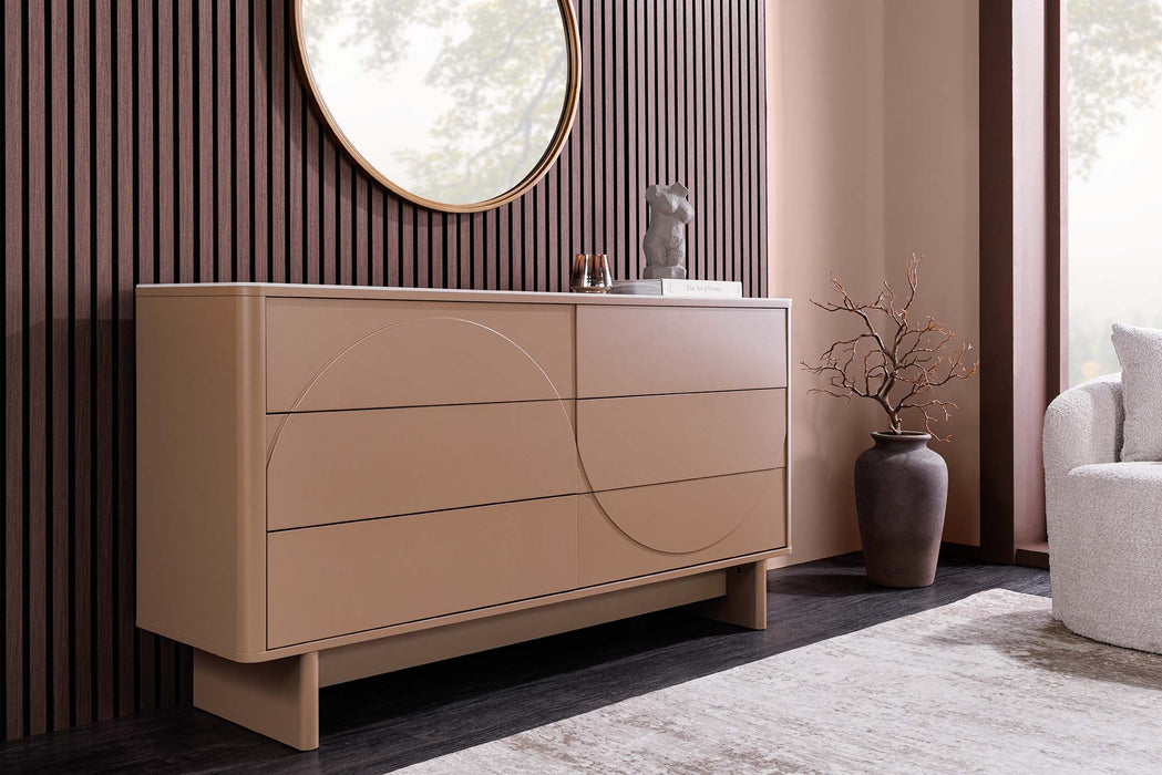 Sideboard Abstry 150cm 3D natur mit Keramikplatte aus Travertinmarmor - Bild 2