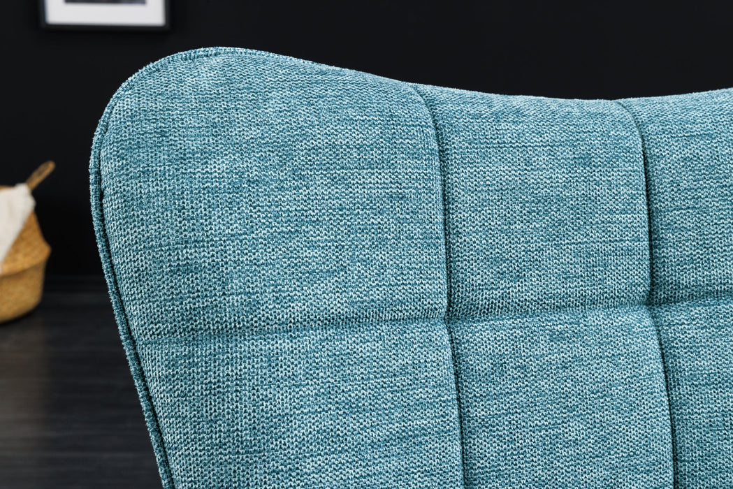 Sessel Nordica mit Armlehnen Strukturstoff blau