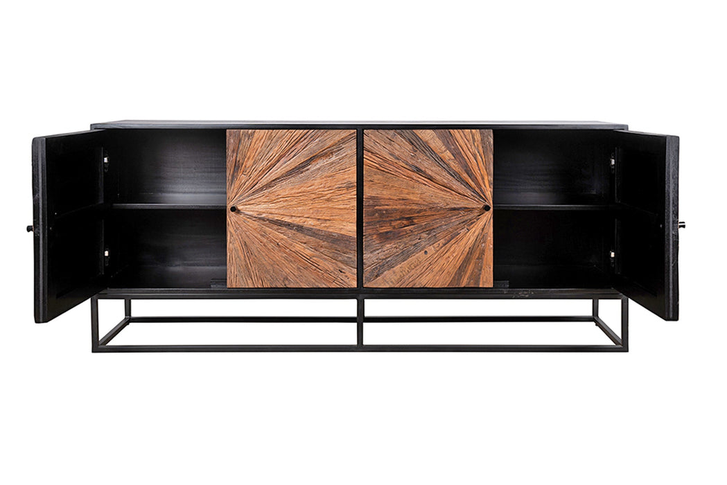 Sideboard Barcelona 180cm Mangoholz und braunes Teakholz