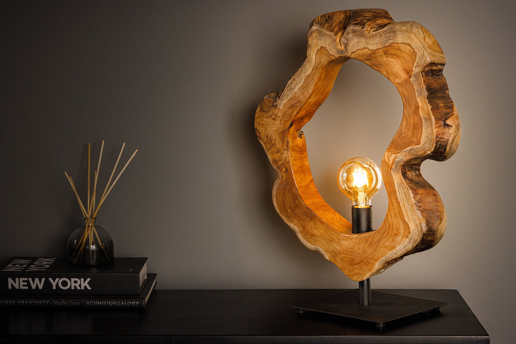 Tischleuchte Eco Art ARTWORK 55cm Teakholz natur