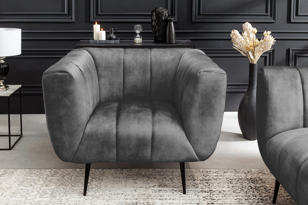 Sessel Elegance Samt grau
