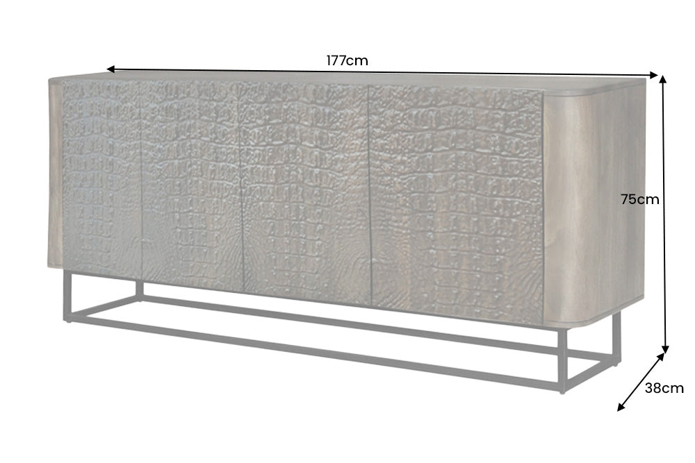 Sideboard Aligator 177cm braun schwarz
