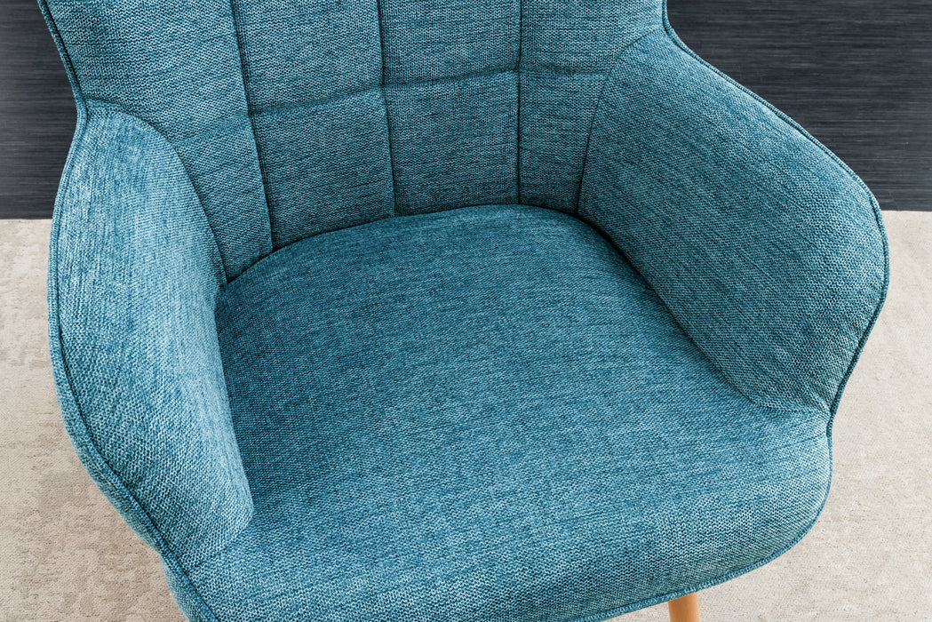 Sessel Nordica mit Armlehnen Strukturstoff blau