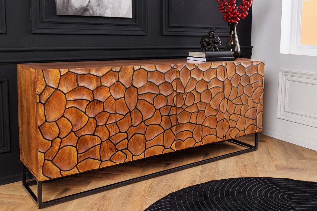 Sideboard Vulcan 177cm Mosaik schwarz braun
