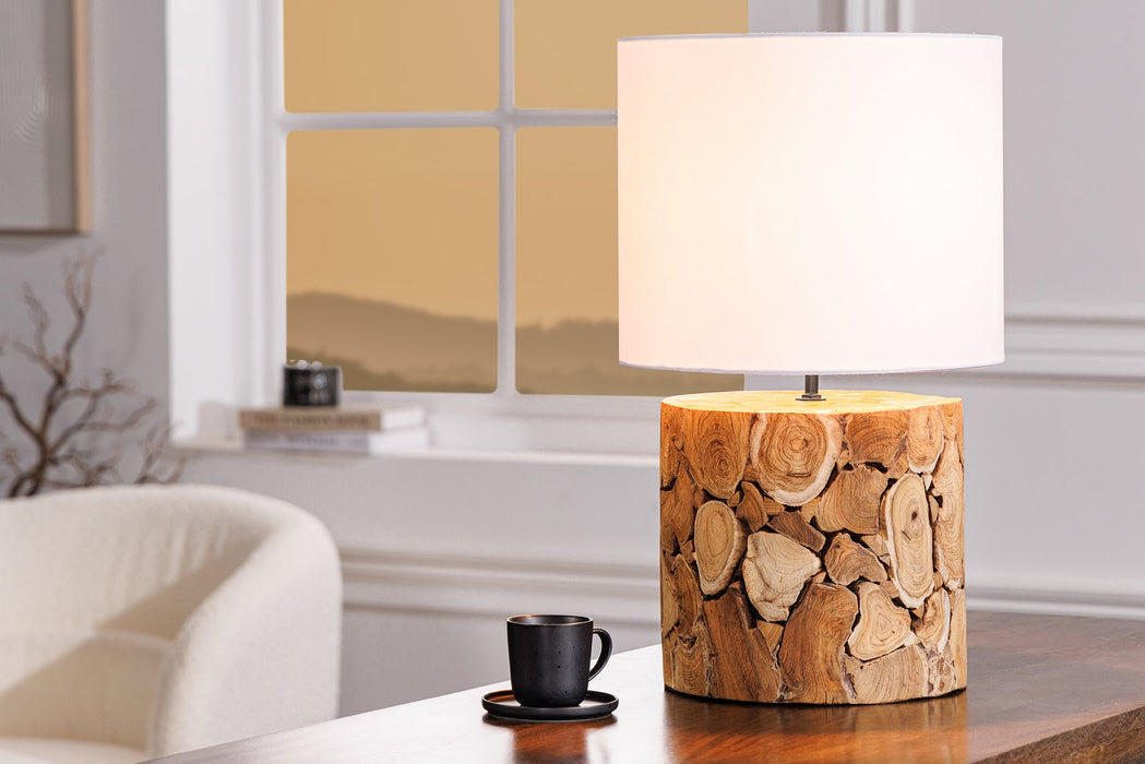 Tischleuchte Log 45cm recyceltes Akazienholz