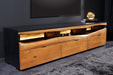 TV-Board Pure Akazie 180cm Akazie Holz Naturkante mit LED Licht - Bild 2