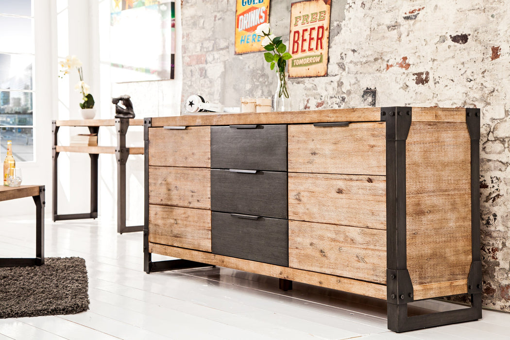 Sideboard Mill 180cm Akazie teakgrau