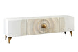 TV-Board Rigi 180cm 3D Mango Timber weiß