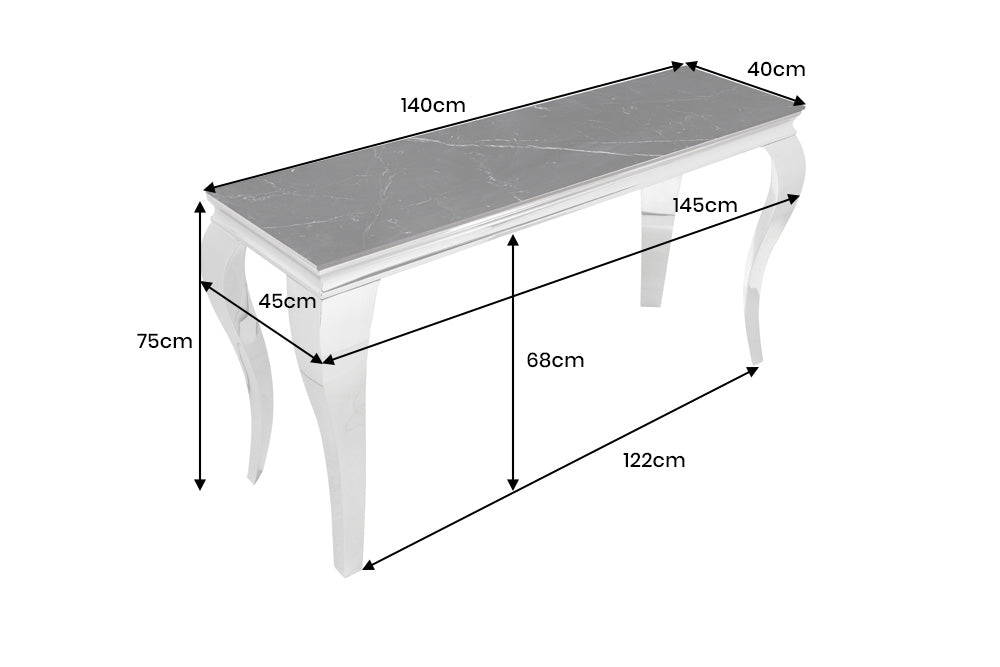 Console Barock 140cm chrome sintered stone