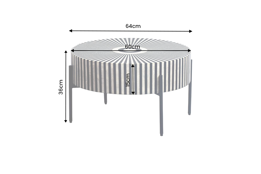 Elfenbein Detail Couchtisch HAMONY Bio 65cm - Bild 6