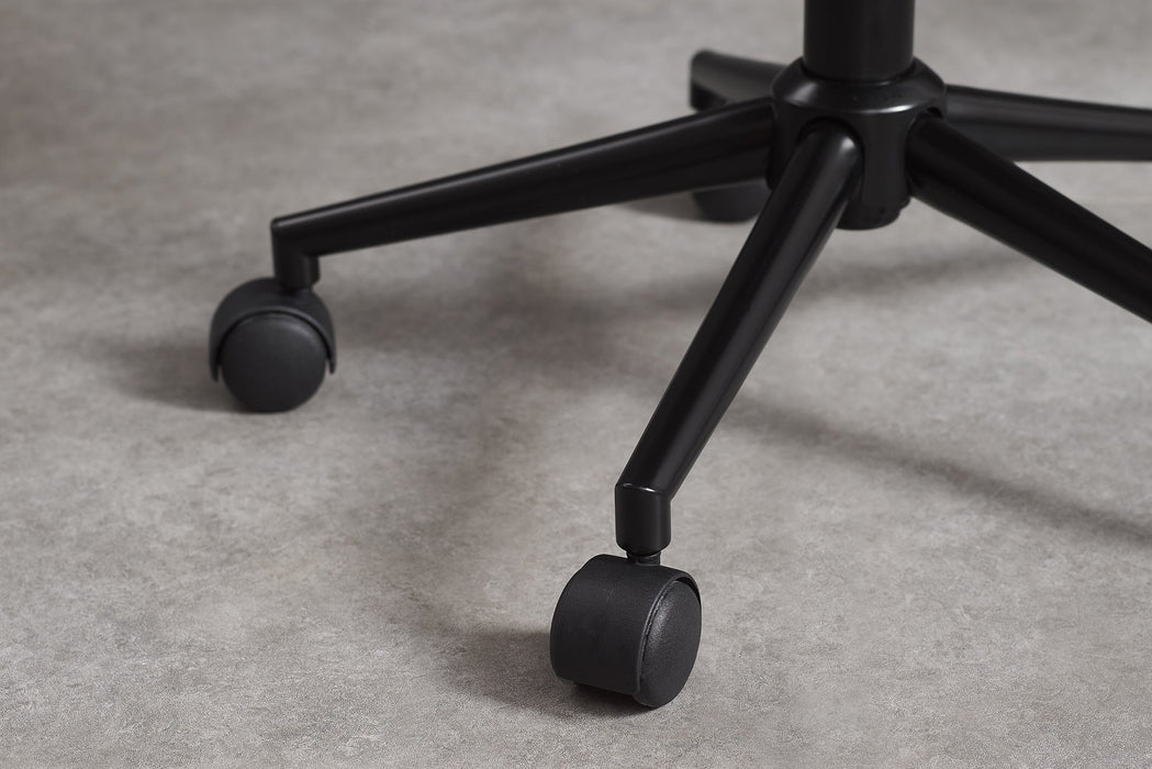 Bürostuhl Natural drehbar Kunstleder schwarz und Walnuss Holzoptik - Bild 5