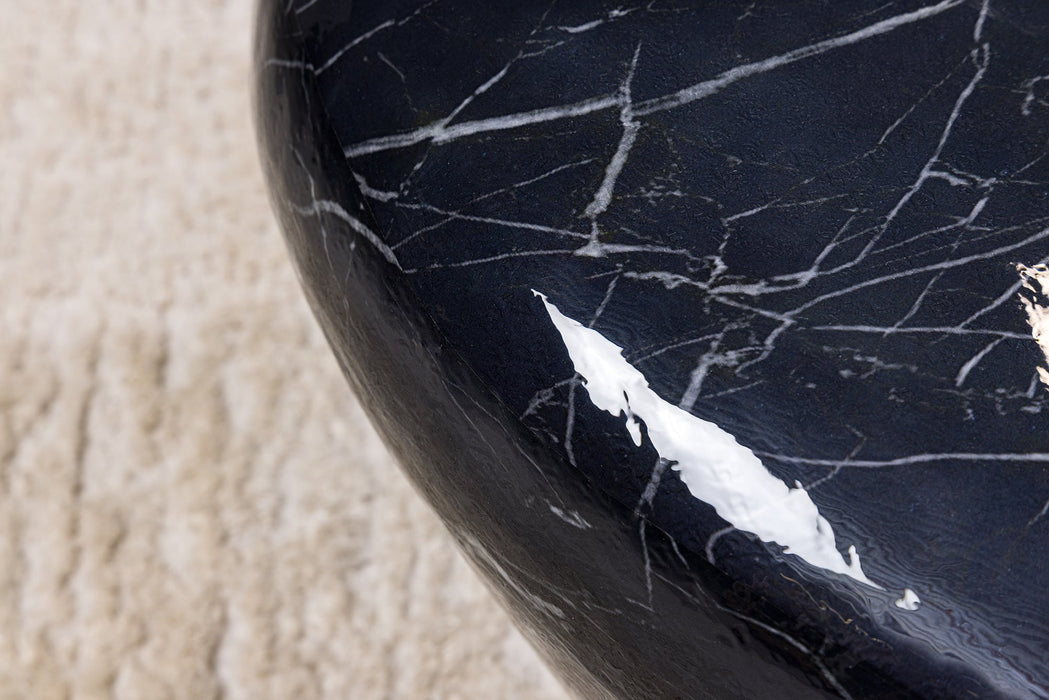 Couchtisch Rock 75cm Marmoroptik schwarz