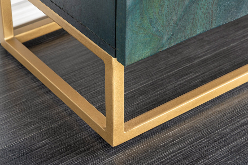 Sideboard Val Ferret 180cm 3D Mangoholz türkis gold