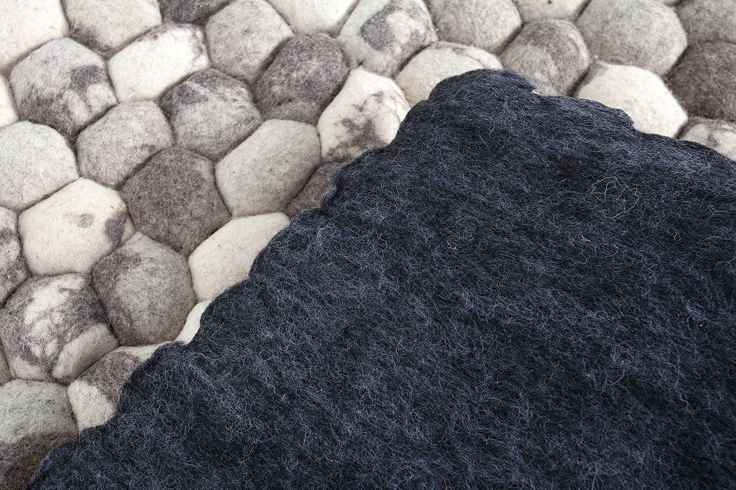 Teppich Zermatt 200x120cm Wollfilz grau