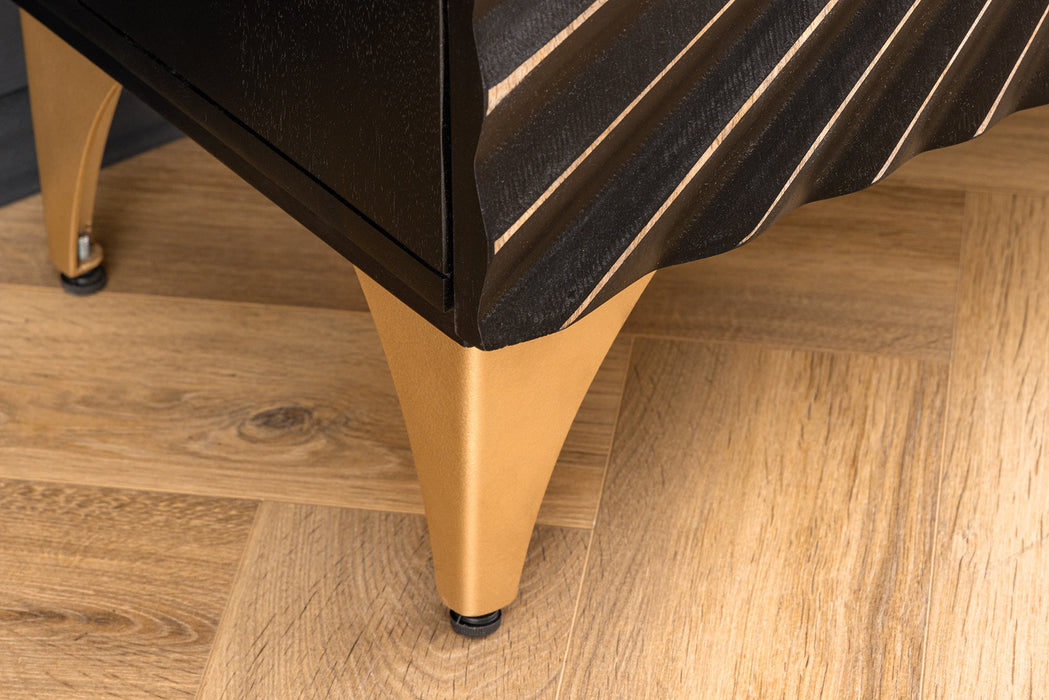 Sideboard Sertig Tal 177cm Mango schwarz gold