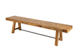 Sitzbank Matterhorn 165cm aus recyceltem Pinienholz in Vintage Braun