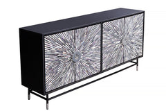 Sideboard Schilthorn 160cm Mosaik-Knochen schwarz weiss