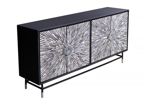 Sideboard Schilthorn 160cm Mosaik-Knochen schwarz weiss