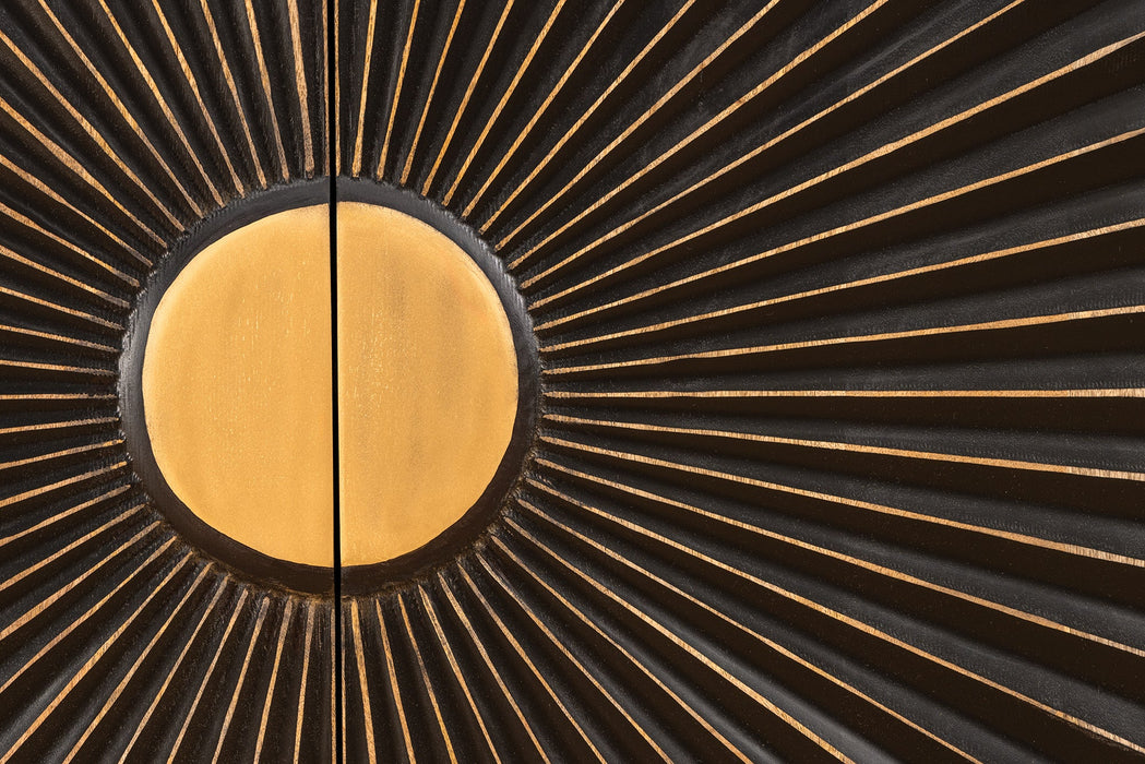 Sideboard Sertig Tal 177cm Mango schwarz gold