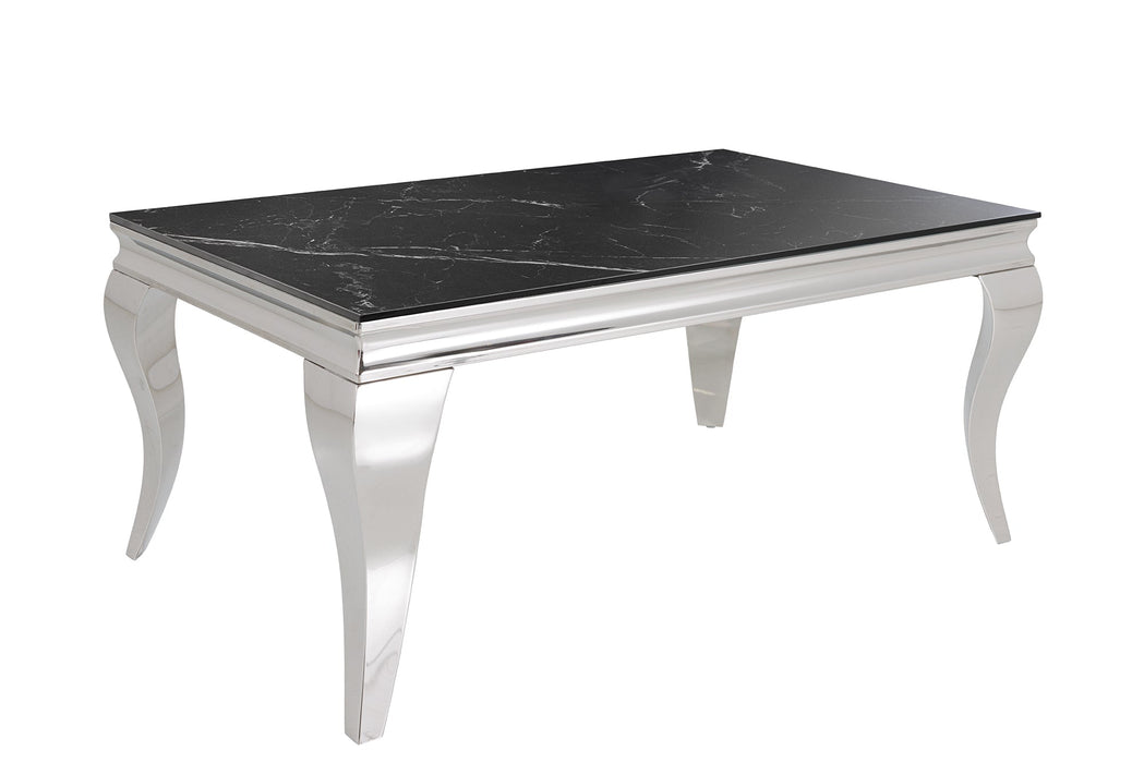 Coffee table Barock 100cm chrome sintered stone
