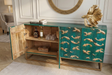 Sideboard GOLDEN Lagune 180cm 3D Mango Holz türkis Metall gold - Bild 4