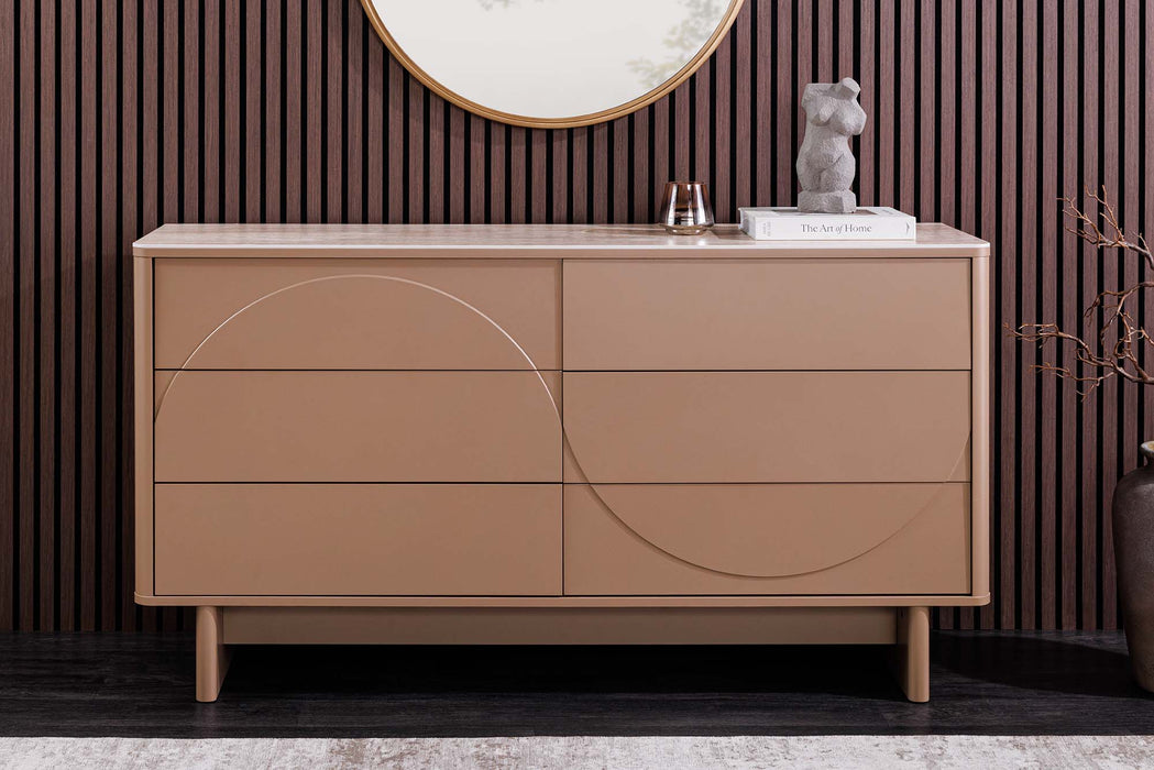 Sideboard Abstry 150cm 3D natur mit Keramikplatte aus Travertinmarmor - Bild 3