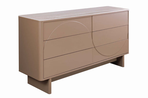 Sideboard Abstry 150cm 3D natur mit Keramikplatte aus Travertinmarmor