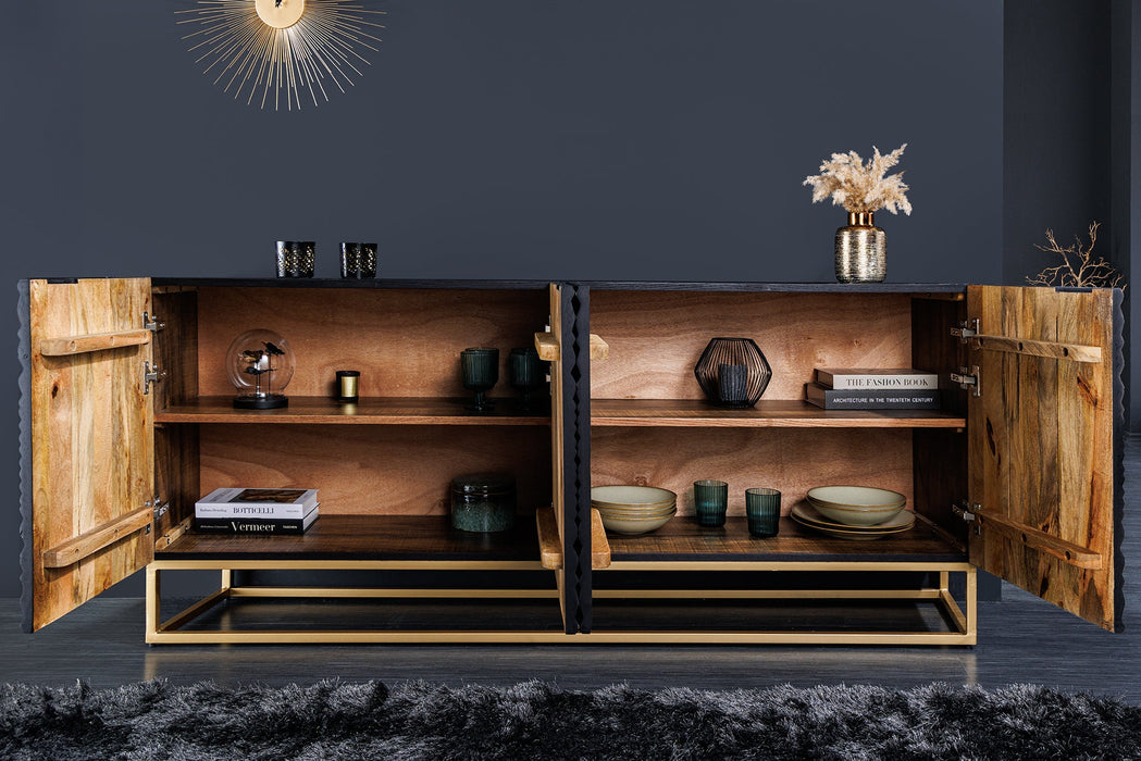Sideboard Niesen 177cm Mango schwarz
