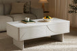 Couchtisch Abstry 120cm 3D weiß mit weißer Marmor-Keramikplatte - Bild 2