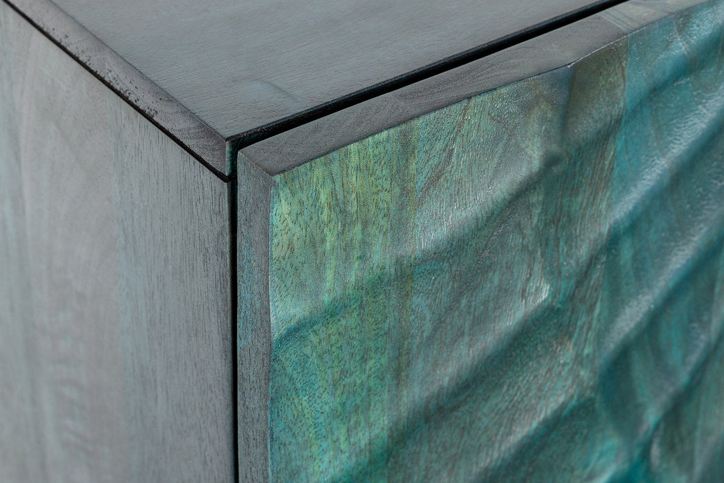 Sideboard Val Ferret 180cm 3D Mangoholz türkis gold