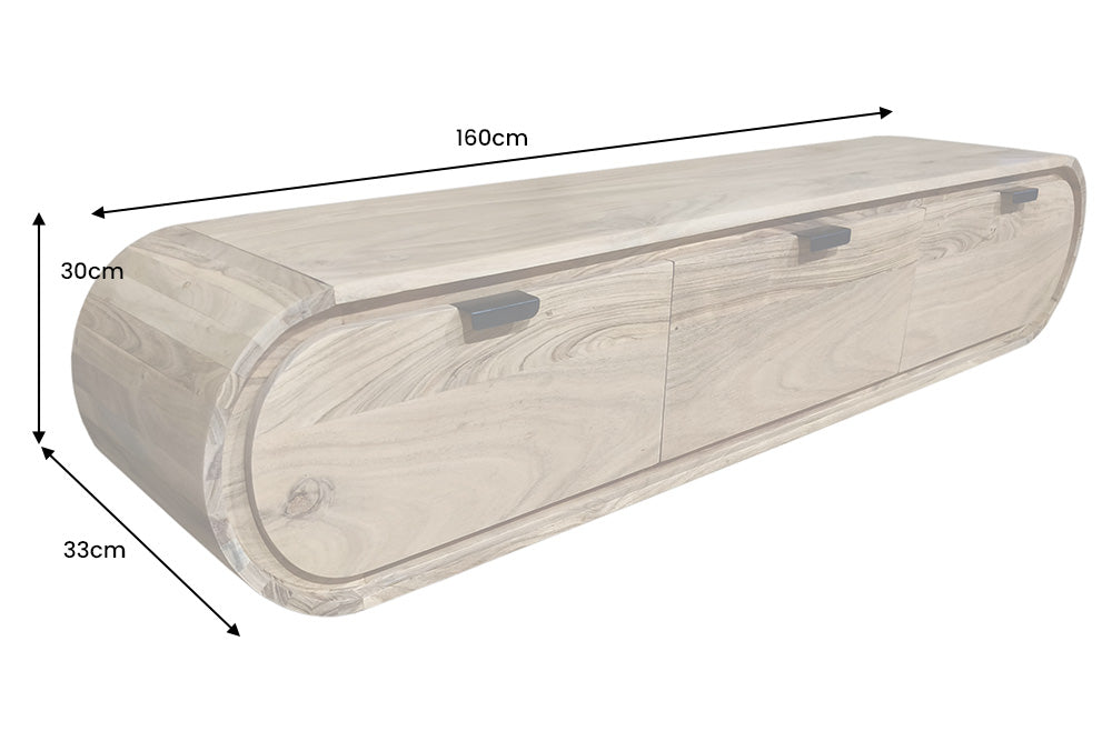 TV-Board Natural 160cm hängend Akazie Timber natur - Bild 8