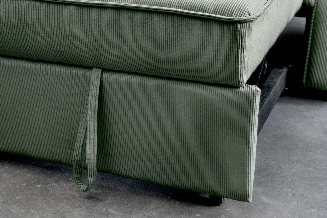 Schlafsofa Venedig 180cm 2-Sitzer Cord grün - Bild 7