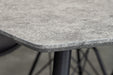 Esstisch Suite 140cm grau Rockoptik mit schwarzem Metallgestell - Bild 6