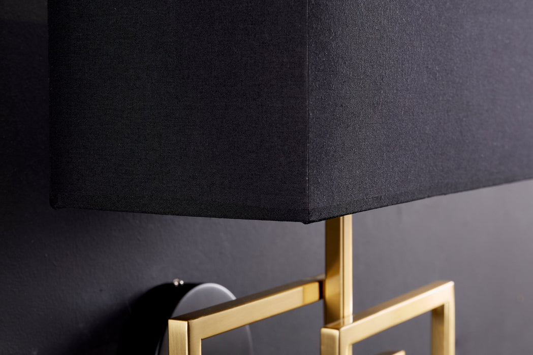 Wandleuchte Canvas gold schwarzer Schirm