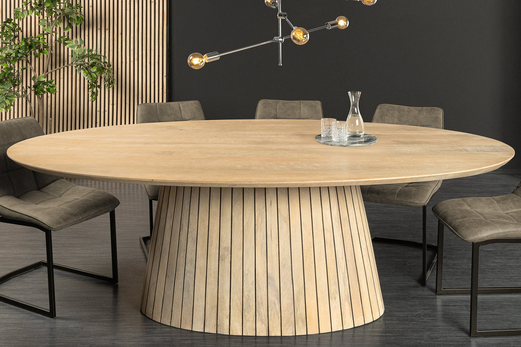 Esstisch ART DECO 220cm oval Tischplatte 26mm Mangoholz